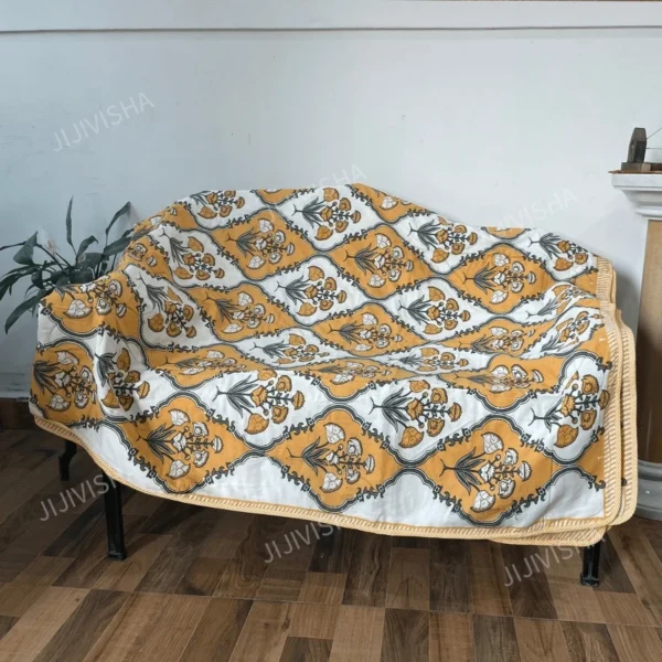 Buy Ivory & Mustard Dohar Online