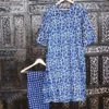 Buy Abstract Hand Block Printed Cotton Kurta Set Online