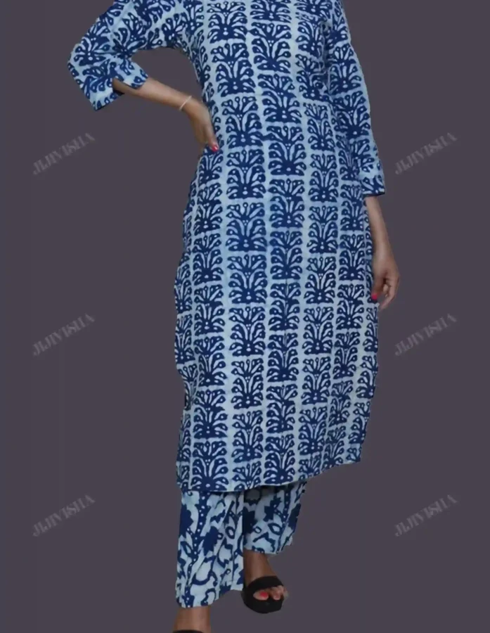 Buy Floral Hand Block Printed Kurta Set Online