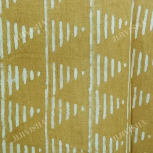 Buy Mustard Beige Hand Block Printed Kurta Set Online