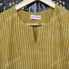 Buy Mustard Yellow Stripes Block Print Kurta Set Online