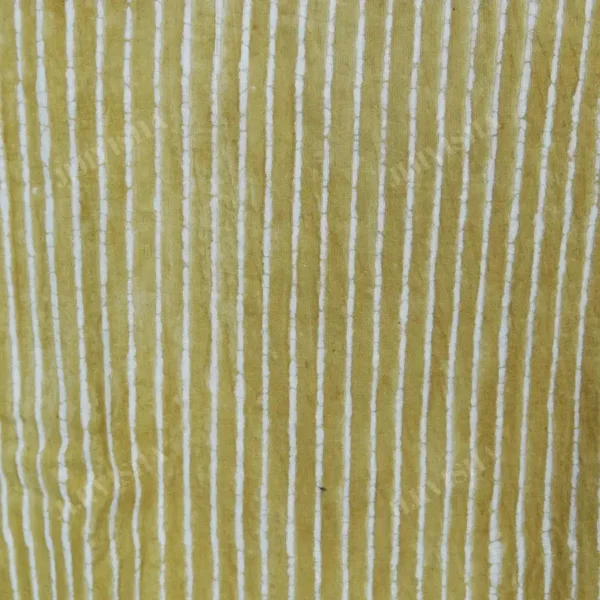 Buy Mustard Yellow Stripes Block Print Kurta Set Online