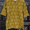 Buy Mustard and Beige Tree Block Print Short Kurti Online