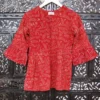 Buy Red & Beige Leaves Block Printed Short Kurti Online