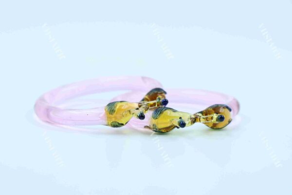 Buy Crystal Light Pink Bangle with Peacock Ends Online