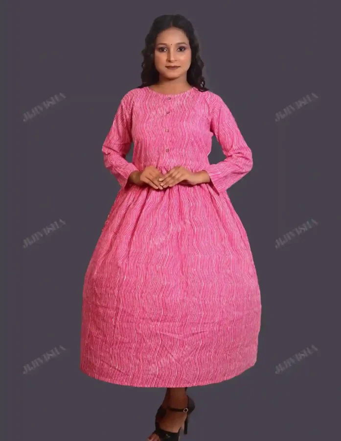 Buy Pink Hand Block Printed Tunic Online