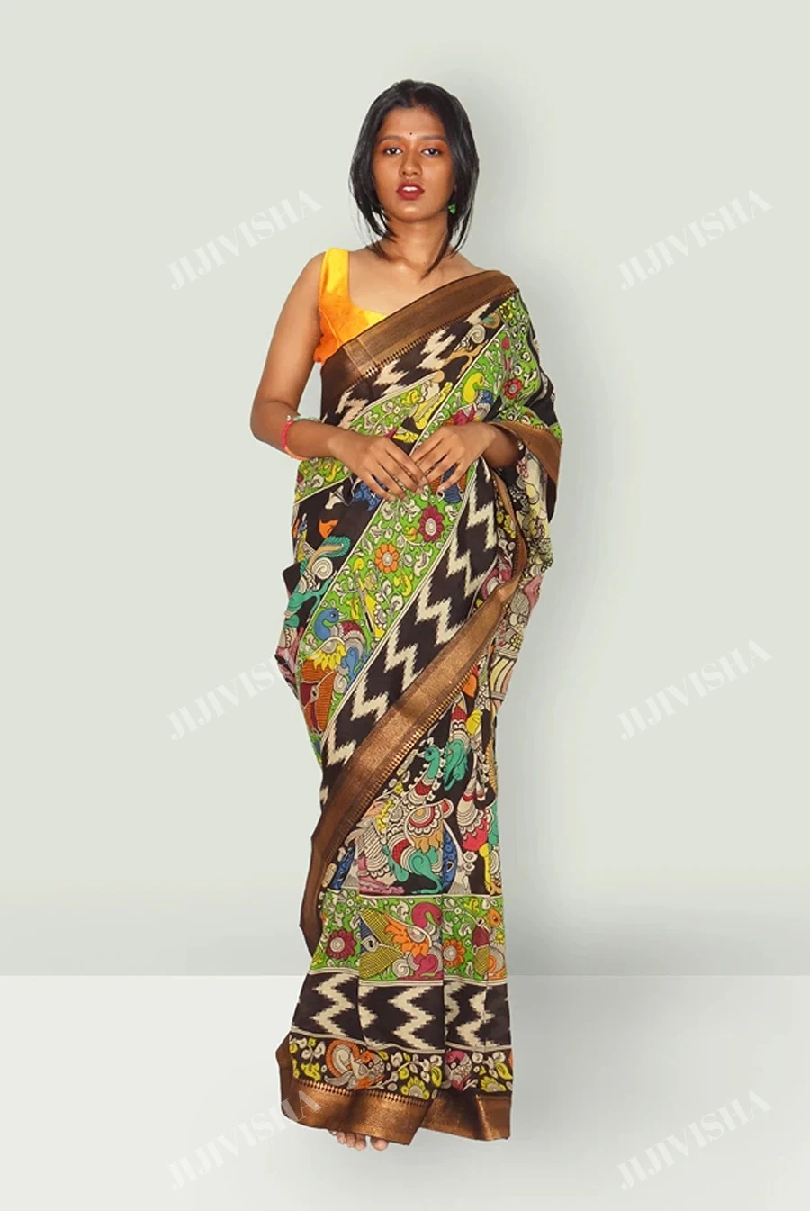 Buy Kalamkari Silk Saree with Human Figures Online