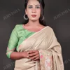 Buy Tussar Reshami Hand Embroidered Saree Online
