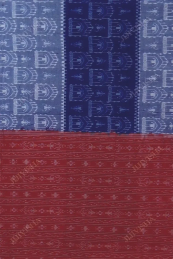 Buy Sambalpuri Ikkat Blue Bandha Pure Cotton saree Online