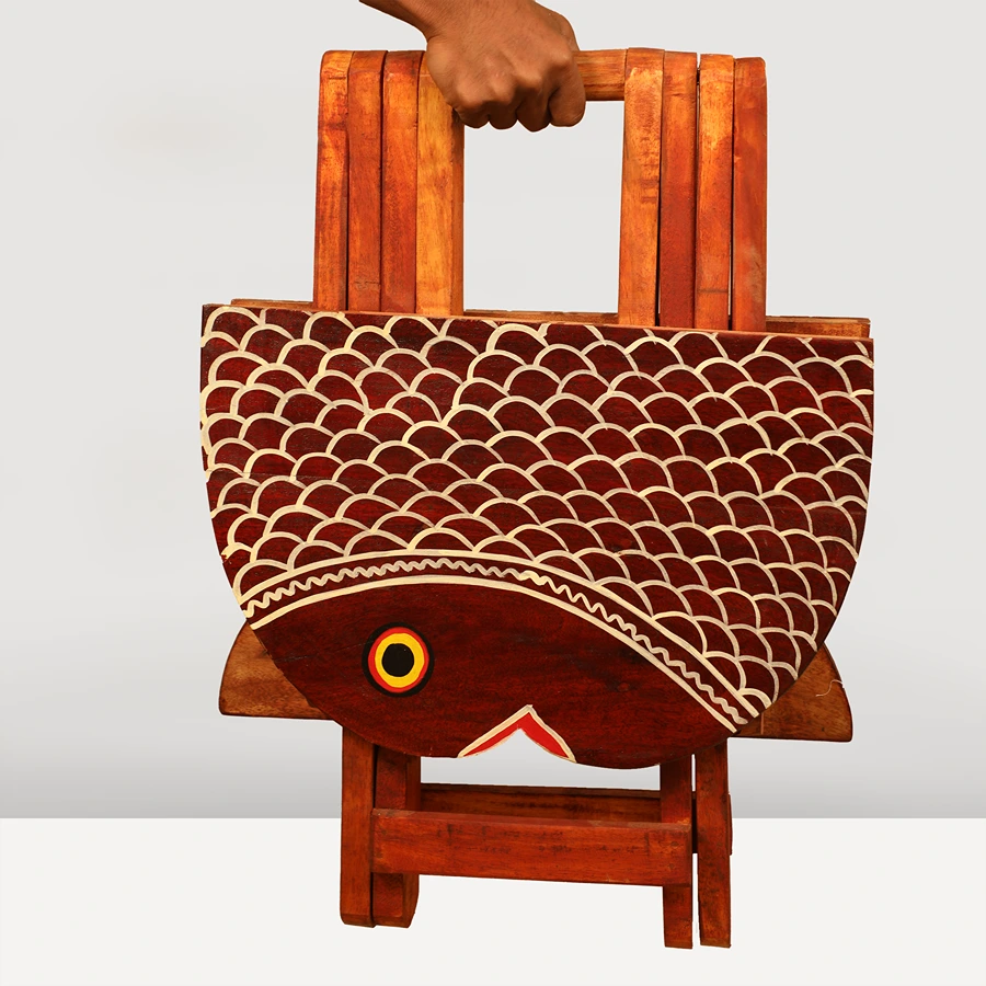 Fish Wooden HandPainted Folding Table