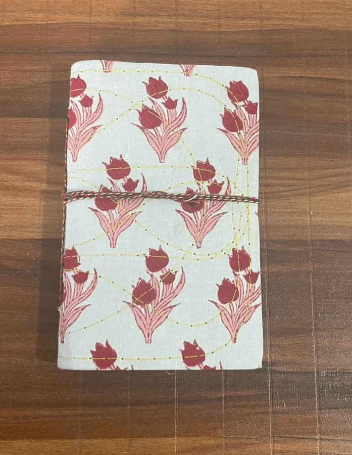 Pink & Red Handmade Block Print Cover Diary