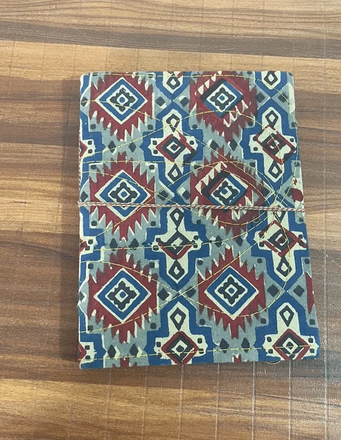 Maroon, Blue & Beige Handmade Block Print Cover Diary