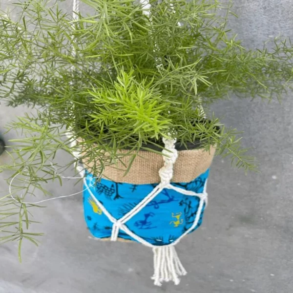Blue Jute Planter With Hanger