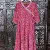 Burgundy Floral Hand Block Printed Anarkali Kurta