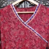 Burgundy Floral Hand Block Printed Anarkali Kurta