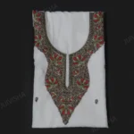 Buy Ivory Kashmiri Embroidered Cotton Dress Material Online
