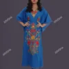 Buy Royal Blue Kashmiri Hand Embroidery Kaftan Online