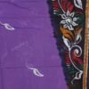 Buy Purple Hand Baatik Printed Cotton Saree Online