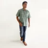 Light Green & Ivory Hand Block Printed Half Sleeves Cotton Shirt