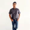 Taupe Grey Ikkat Hand Woven Cotton Shirt