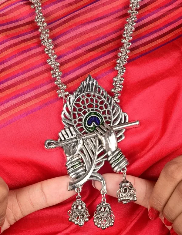 Buy Handcrafted Wood and Silver Necklace Online