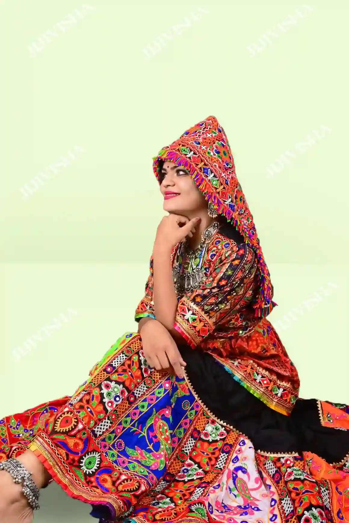 Buy Black Lehenga Set with Authentic Kutch Embroidery Online