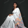 Buy Grey Jamdani Muslin Saree Online