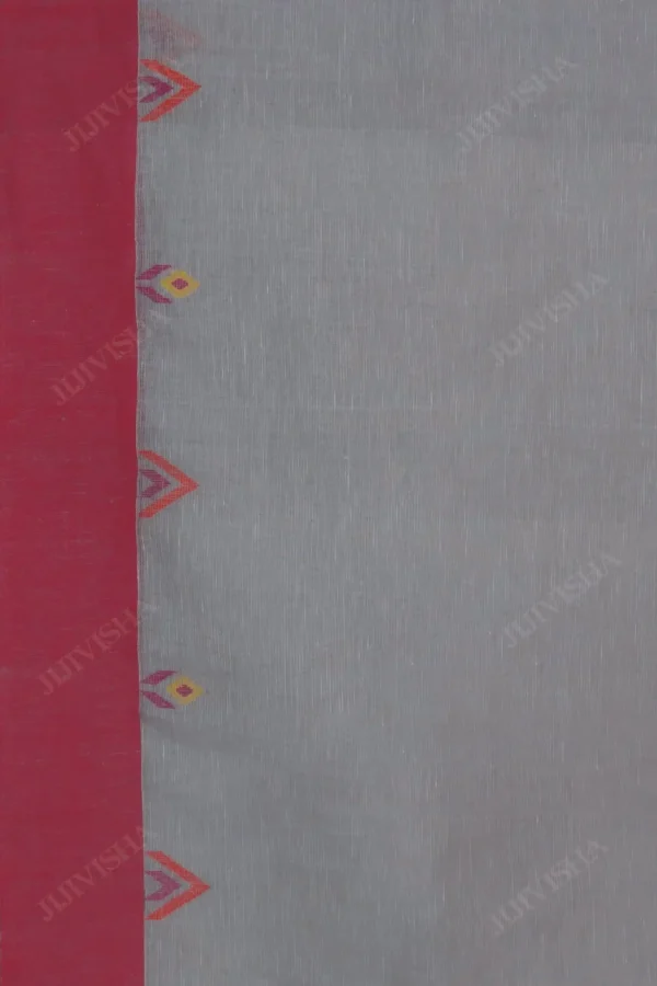 Buy Grey Jamdani Linen Saree Online