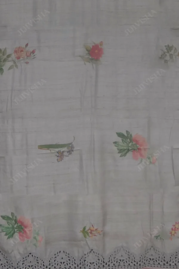 Buy Grey Jamdani Linen Saree Online