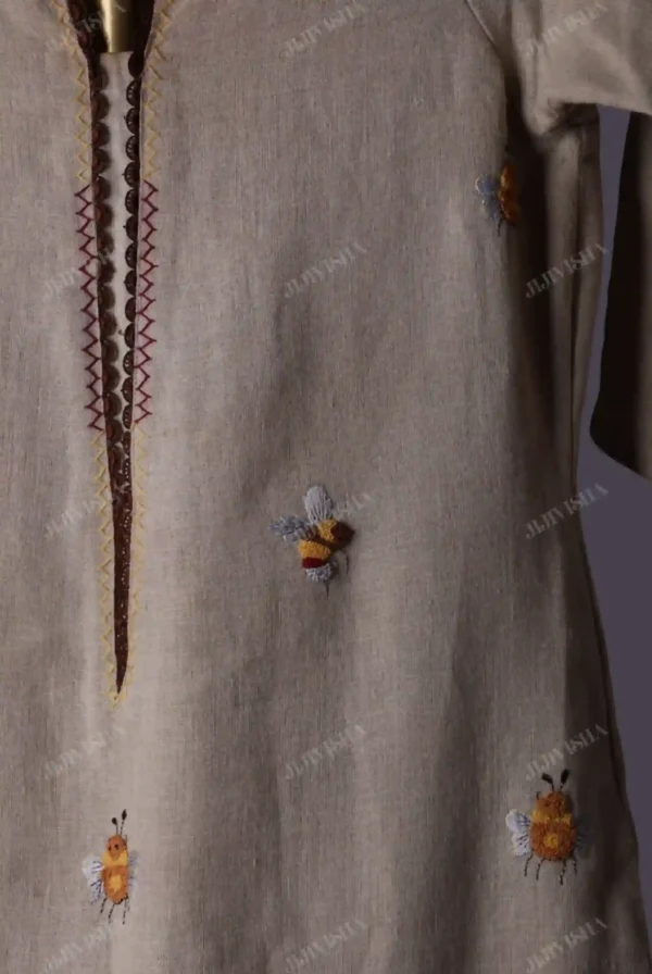 Buy Hemp Hand Embroidered Kurta Set Online