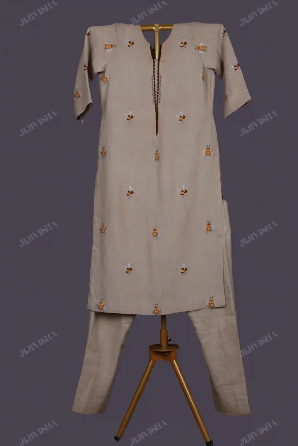 Buy Hemp Hand Embroidered Kurta Set Online
