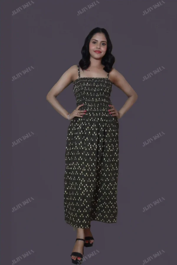 Buy Brown Spagetti Block Print Cotton Tunic Online