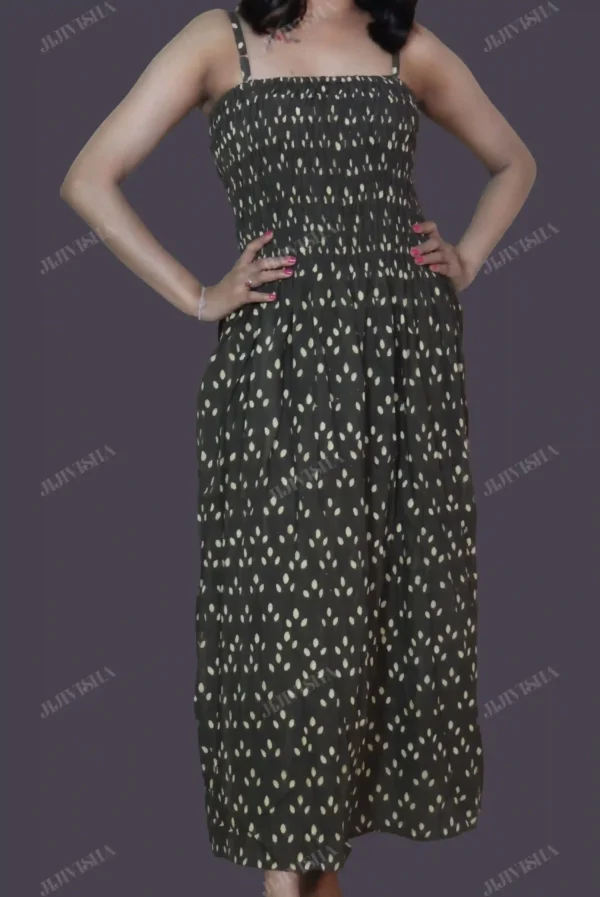 Buy Brown Spagetti Block Print Cotton Tunic Online