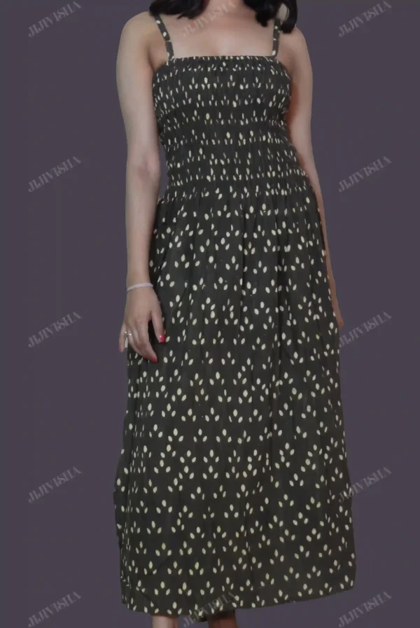 Buy Brown Spagetti Block Print Cotton Tunic Online