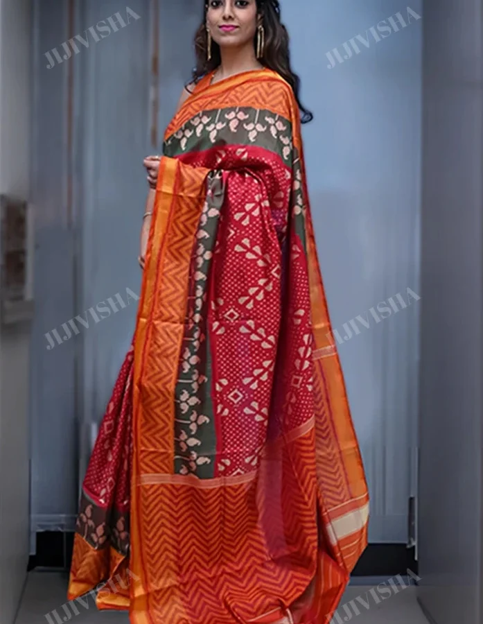 Buy Elegant Red Patan Patola Silk Saree Online