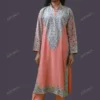 Buy Kashmiri Kurta pant set style In Peach Online