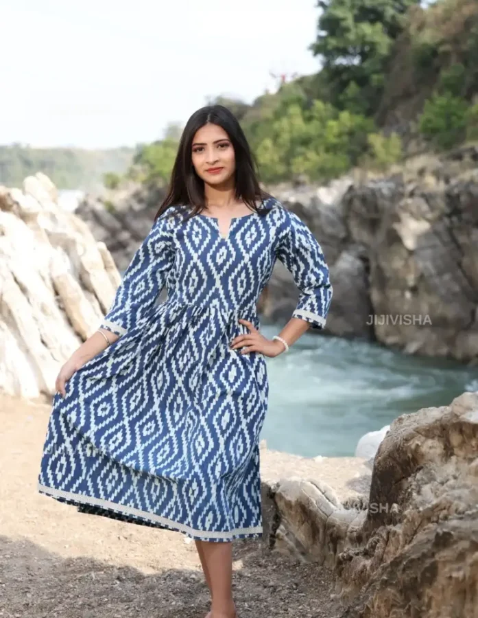 Buy Indigo Ikat Elegance Tunic Online