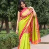 Buy Panna Gulab Patola Resham Saree Online