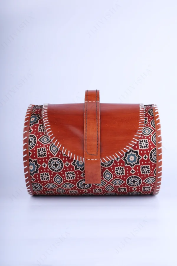Buy Red Modal Silk and Leather Ensemble