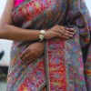 Buy Grey Kani Weave Silk Saree with Raja Rani Motifs Online