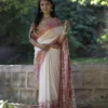 Buy Buy Ivory Kani Silk Saree Online in India with Horse Riding Warriors Online