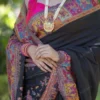 Buy Black Kani Weave Saree with Horse Riding Warriors Online
