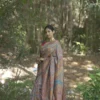 Buy Elegant Grey Kani Weave Saree with Raja Rani Pallu Online