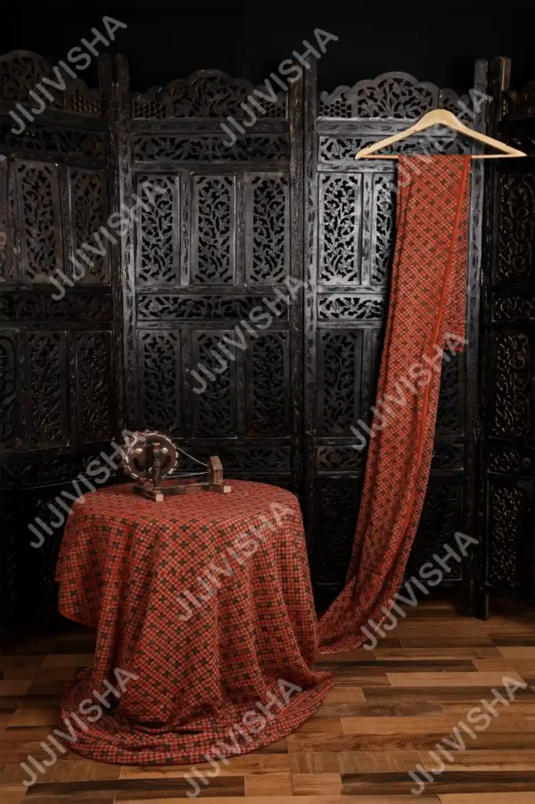 Buy Sunset Glow Handblock Printed Mulmul Cotton Dress Material