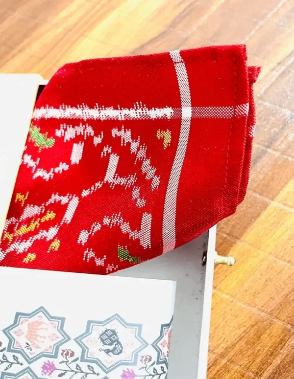 Red Semi Patola Silk Pocket Square