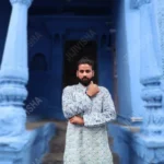 Buy Ivory Block Print Cotton Kurta Online