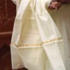Buy Ivory Chanderi Silk Dupatta with Golden Border Online