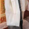 Buy Oﬀ White Chanderi Silk Dupatta with Grey Border Online