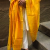 Buy Yellow Chanderi Silk Handwoven Dupatta Online