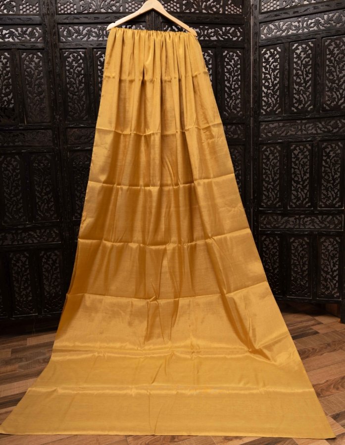 Elegant Golden Tissue Silk Fabric
